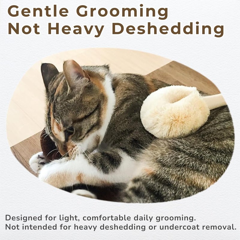 Wablade Relaxing Cat Grooming Massage Brush – Gentle Natural Tawashi Brush for Sensitive Cats, Stress-Free Daily Grooming, Not a Heavy Deshedding Tool, Made in Japan (Type-A) - Image 3